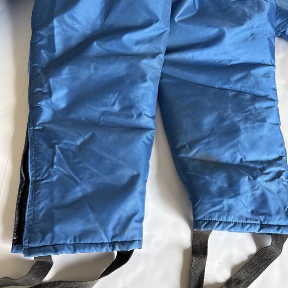 Charmoll Igloo Vtg Snowmobile suit Men Sz L 70s Boot Strap Blue Zip 25” Inseam - Picture 14 of 16